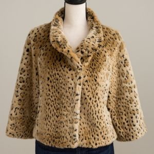 INC Vintage Inspired Leopard Print Faux Fur Coat